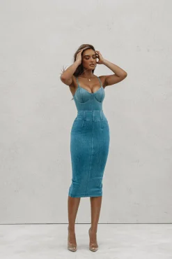 ANITA LONG DENIM SKIRT