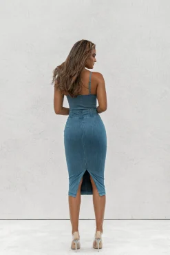 ANITA LONG DENIM SKIRT