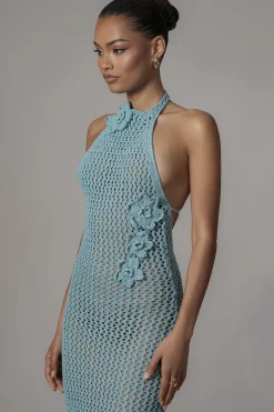 Aqua Paradise Crochet Maxi Dress