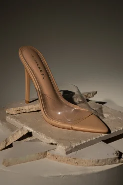 Beige Adora Clear Strap Heel