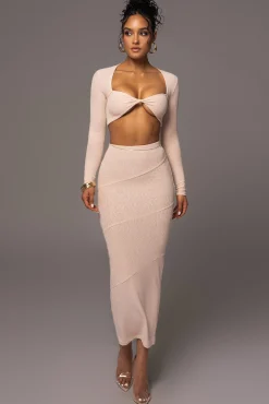 Beige All About You Skirt Set