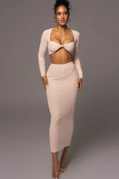 Beige All About You Skirt Set