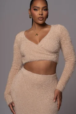 Beige Annette Sweater Knit Skirt Set
