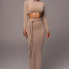 Beige City Love Two-Piece Skirt Set