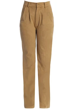 Beige Classic High Rise Trousers
