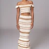 Beige Corazon Ruffle Skirt Set