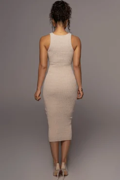Beige Day To Night Midi Dress