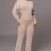 Beige Ivy Sweater Knit Pant Set