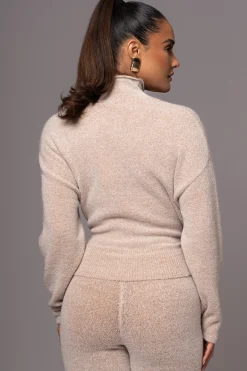 Beige Ivy Sweater Knit Pant Set