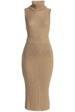 Beige Leida Knit Skirt Set
