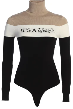 Beige Lifestyle Knit Bodysuit