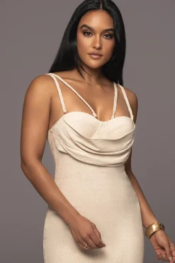 Beige Linen Visions Of You Dress