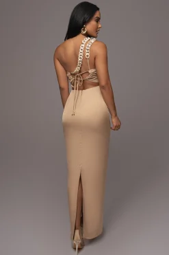 Beige Luxury Living Maxi Dress