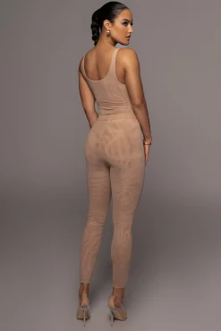 Beige Mesh Essentials Tank Bodysuit Undergarment