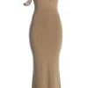 Beige Monette Asymmetric Dress