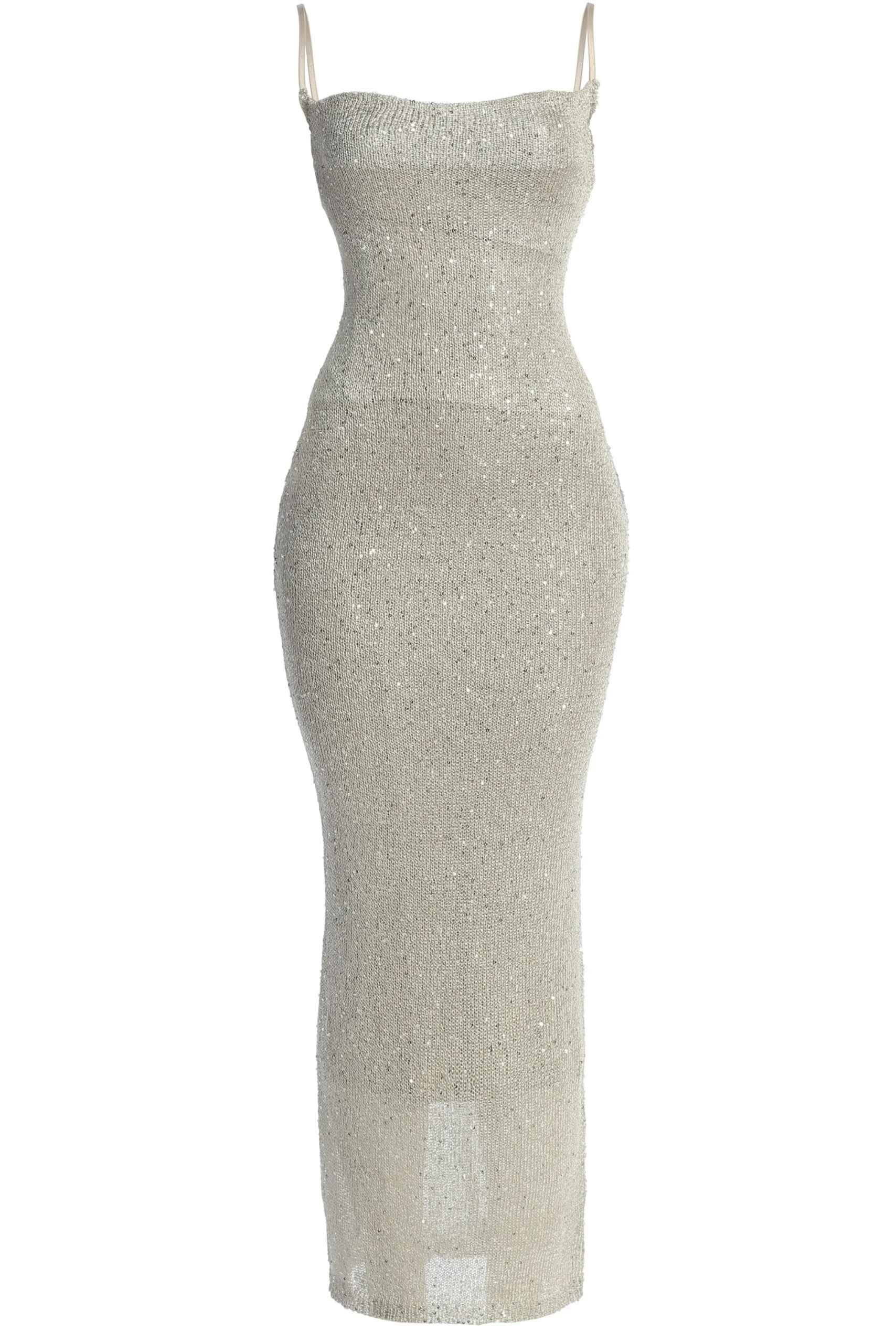 Beige Noemie Sequin Maxi Dress