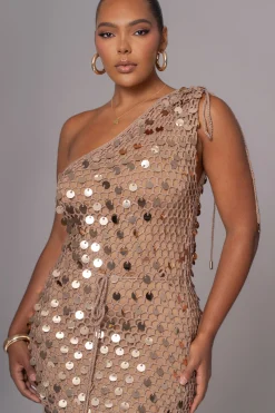 Beige Opulent Sunsets Maxi Dress