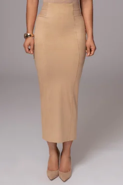 Beige Phoenix Suede Skirt