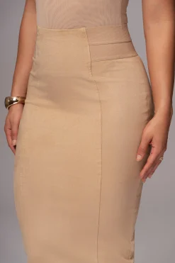 Beige Phoenix Suede Skirt