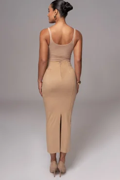Beige Phoenix Suede Skirt