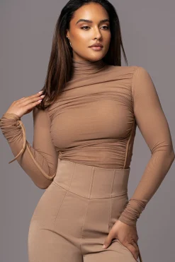 Beige Santiana Turtleneck Top