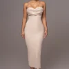 Beige Sequin Visions Of You Midi Dress