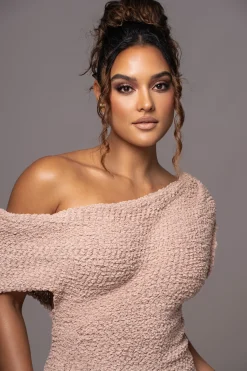 Beige Shayna Knit Maxi Dress