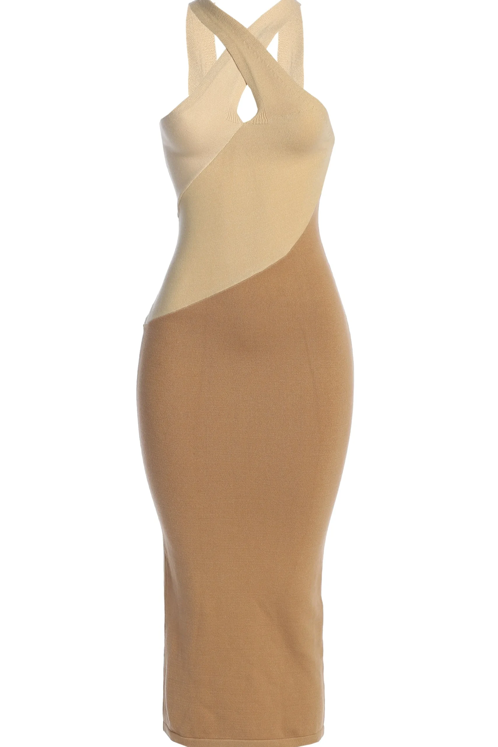 Beige Steph Halter Maxi Dress