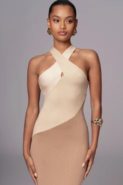 Beige Steph Halter Maxi Dress