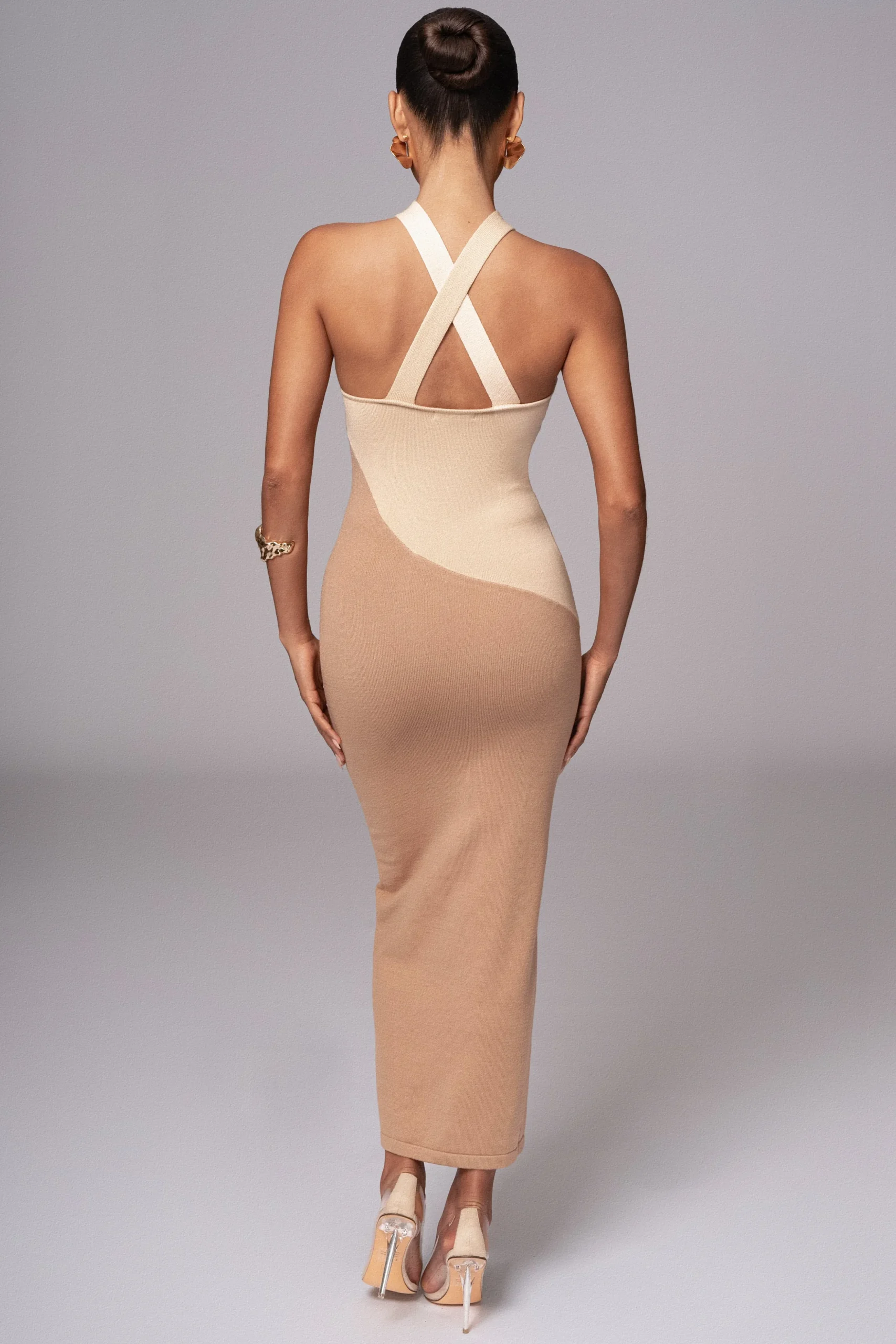 Beige Steph Halter Maxi Dress