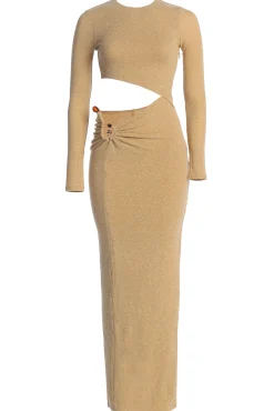 Beige Summer Romance Cutout Dress