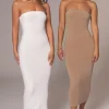 Beige/Ivory Shelley Reversible Maxi Dress