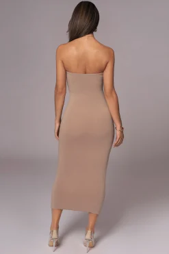 Beige/Ivory Shelley Reversible Maxi Dress