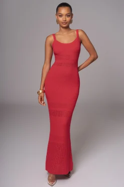 Berry Palm Springs Knit Maxi Dress