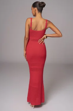 Berry Palm Springs Knit Maxi Dress