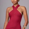 Berry Steph Halter Maxi Dress
