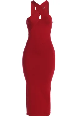 Berry Steph Halter Maxi Dress
