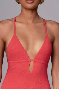 Berry Sun Rays Knit Maxi Dress