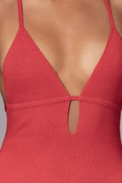 Berry Sun Rays Knit Maxi Dress