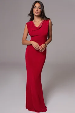 Berry/Red Classic Elegance Reversible Maxi Dress