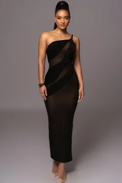 Black Alari One Shoulder Maxi Dress