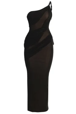 Black Alari One Shoulder Maxi Dress
