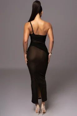 Black Alari One Shoulder Maxi Dress