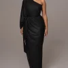 Black Amina Metallic Maxi Dress