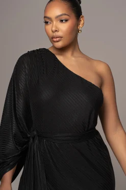 Black Amina Metallic Maxi Dress