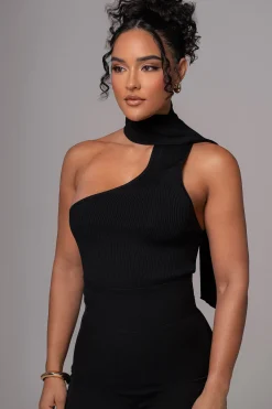 Black Anderson Ribbed Top