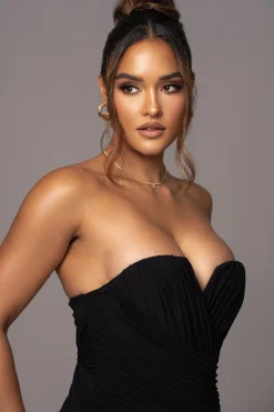 Black Arcadia Mesh Midi Dress