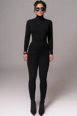 Black Arlett Turtleneck Bodysuit