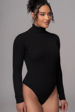 Black Arlett Turtleneck Bodysuit