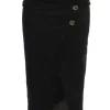 Black Audrey Suede Midi Skirt